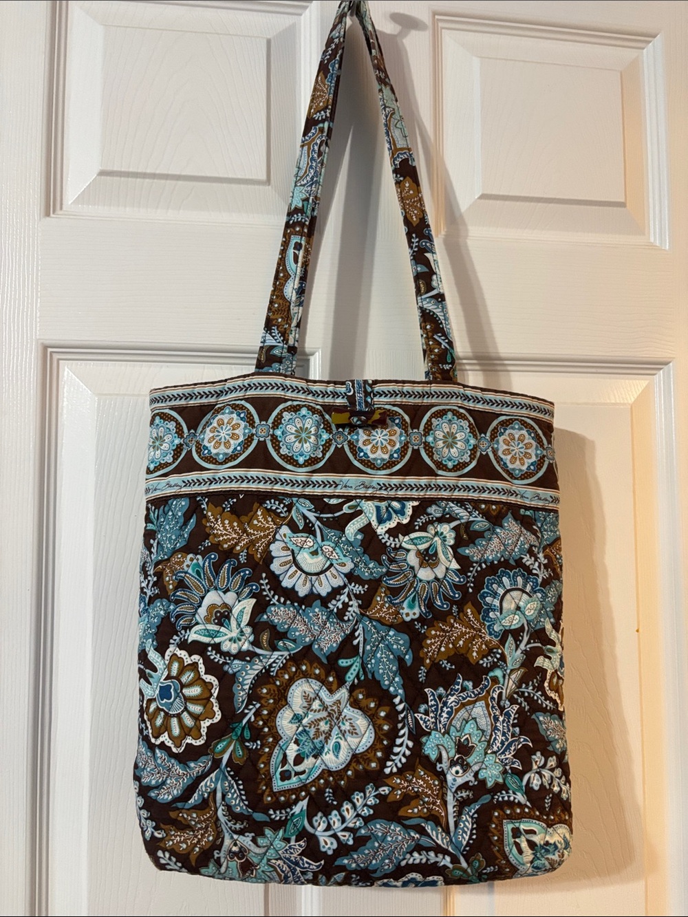 Vera Bradley Quilted Java Blue retired Tote Bag